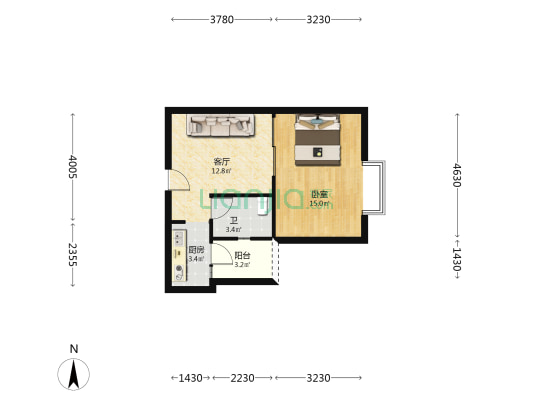 友桓轩 1室1厅1卫 51平方