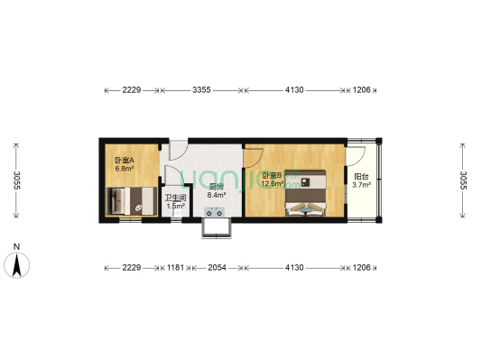 夹河前街42号院 2室0厅1卫 43平方