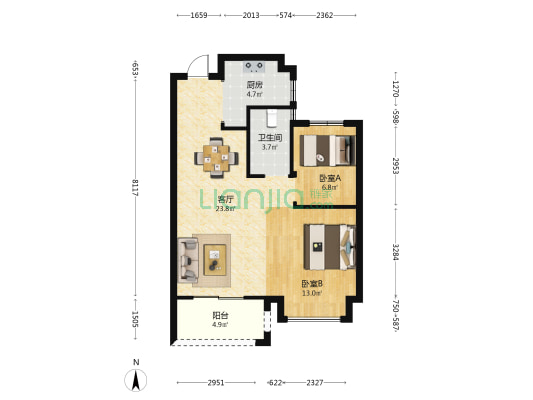 恒威·鸣凤府 2室1厅1卫 75平方