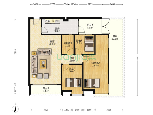 金季雅筑 2室1厅0卫 104平方