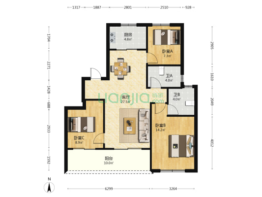兴耀樱漫里 3室1厅2卫 99平方