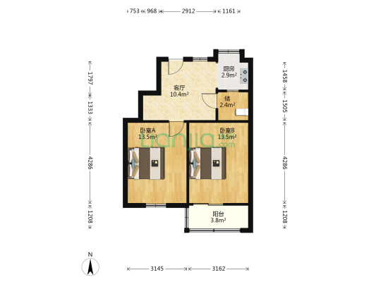 健康路33号 2室1厅0卫 60平方