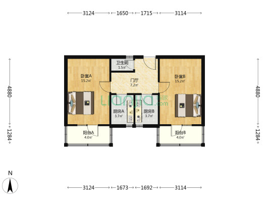 八一里 2室0厅1卫 67平方