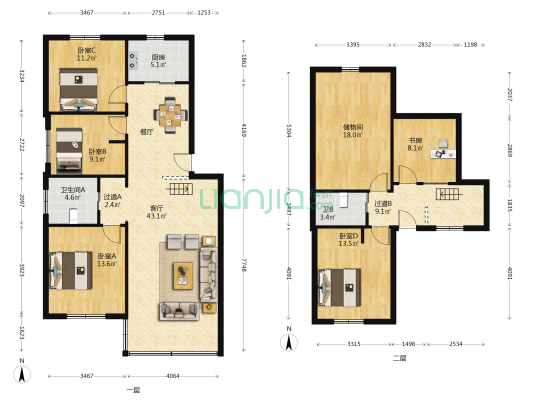 东盛城市花园 5室1厅2卫 154平方