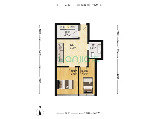 成泰小区 2室1厅1卫 52平方