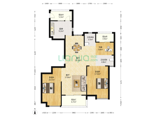 姚江湾 3室2厅2卫 146平方