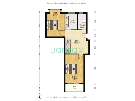 中北新村(梁溪) 2室1厅1卫 80平方