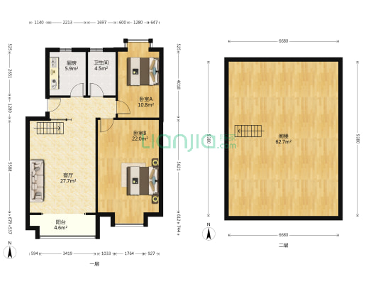 星河枫园 2室1厅1卫 89平方