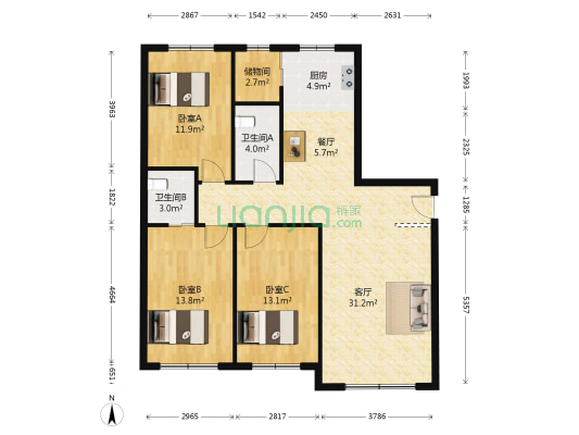 众诚一品东南 3室2厅2卫 120平方