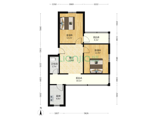 永兴巷109号 2室1厅1卫 69平方