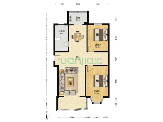 京江花苑 2室1厅1卫 101平方