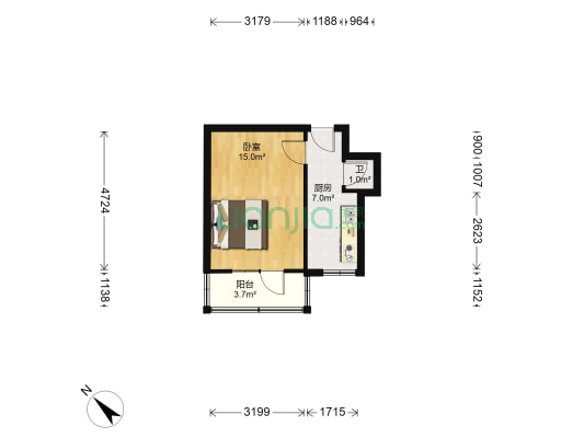 养和里 1室0厅1卫 32平方