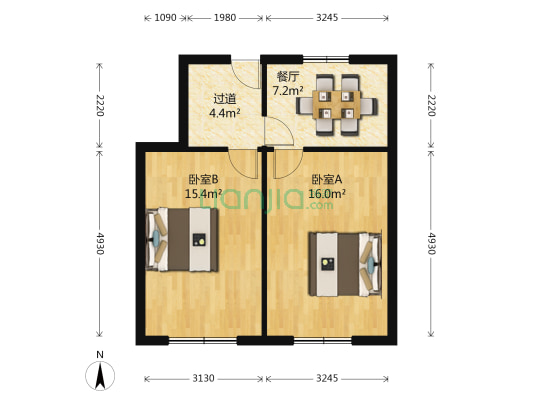 电炉生活区 2室1厅0卫 54平方