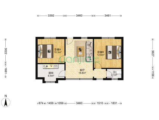 天鹅巷 2室1厅1卫 50平方