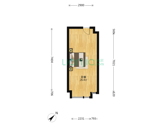 万达CBD中心 1室0厅0卫 41平方