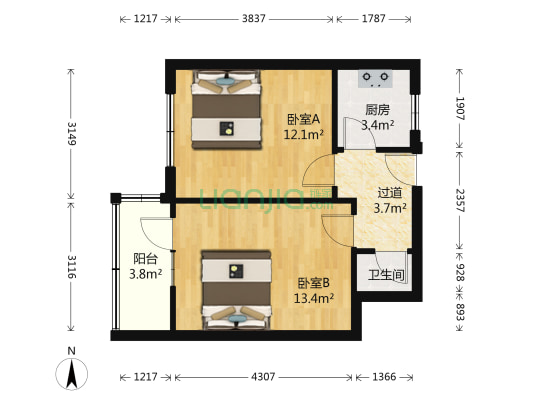 明霞支路 2室0厅1卫 47平方