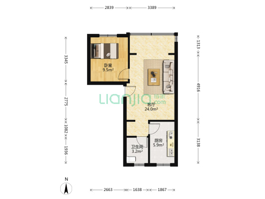 府河小区(玻璃路) 1室1厅1卫 54平方