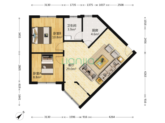 清溪南街7号 2室1厅1卫 72平方