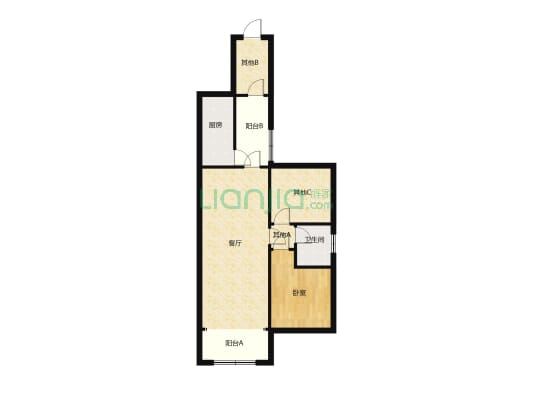 雅士林欣城 精装2房2厅带30平的平台-户型图