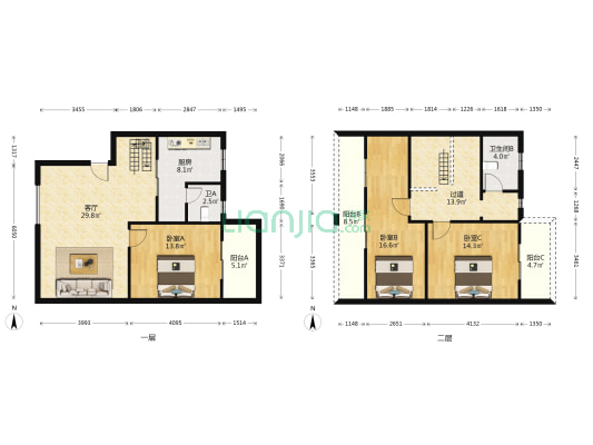 崇信路 3室1厅2卫 143平方
