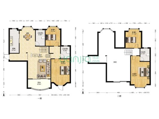 千禧颐河园 4室1厅3卫 176平方