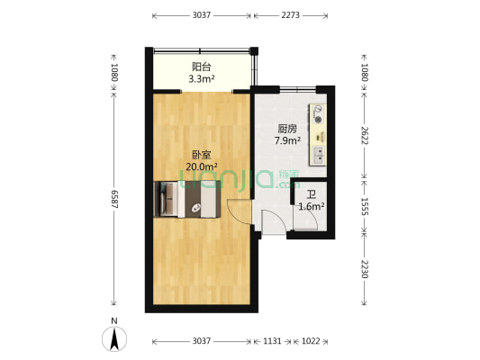 同心街（昆明街） 1室0厅1卫 42平方