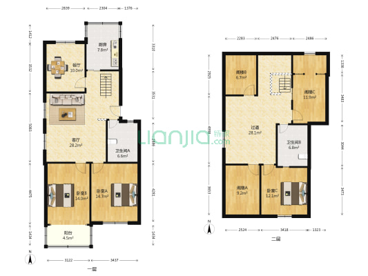 科大花园 3室2厅2卫 101平方