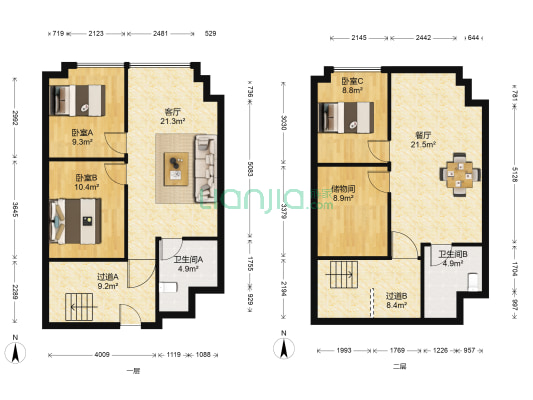 南都大厦 3室2厅2卫 78平方