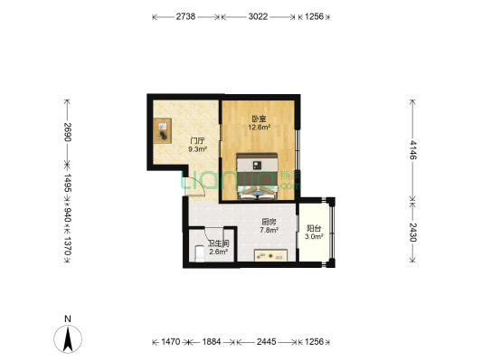 德庆里 1室0厅1卫 49平方