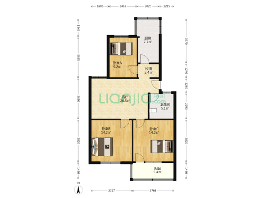 电力新村 3室1厅1卫 91平方