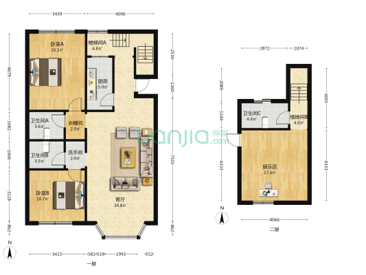 文居苑 2室1厅4卫 133平方