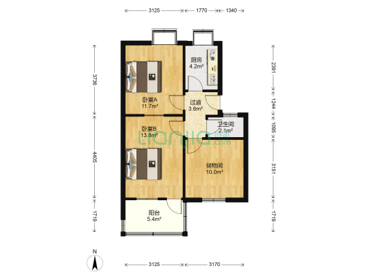 山大南路77号 2室0厅1卫 62平方