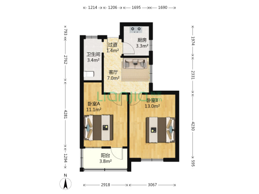 扬子九村 2室1厅1卫 52平方