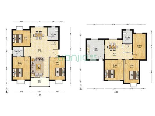康樂園小區 5室2厅3卫 196平方