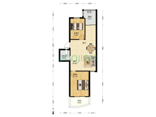 福州春天 2室1厅1卫 68平方