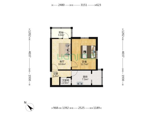 隆兴街32号 1室1厅1卫 47平方