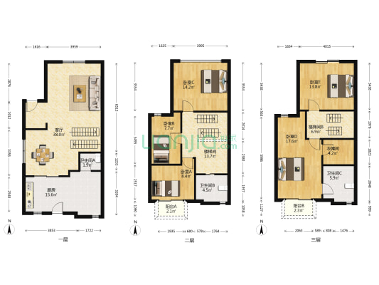 满庭芳花园(别墅) 5室1厅3卫 171平方