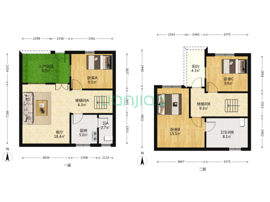 商业新村 3室1厅2卫 98平方