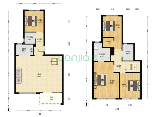香门第世家 4室1厅3卫 179平方