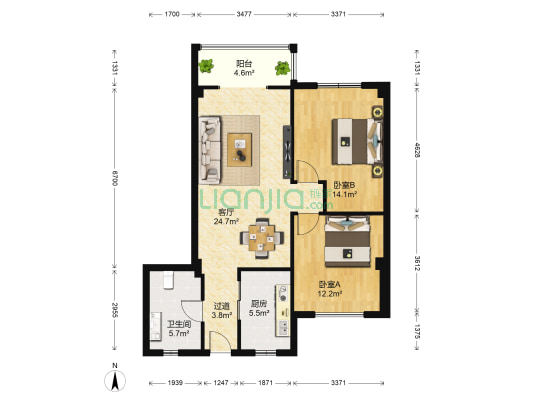 八水上筑 2室1厅1卫 101平方
