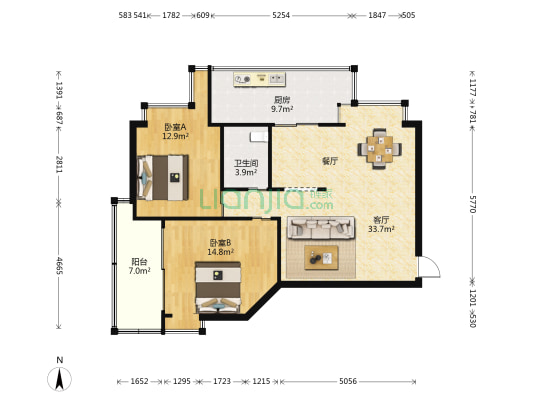 金泉弄7号 2室1厅1卫 97平方
