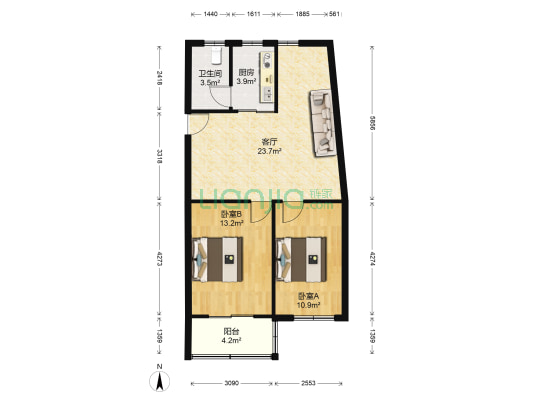 宣徐弄8.11号 2室1厅1卫 76平方