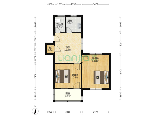人民西路（新昌县） 2室1厅1卫 62平方