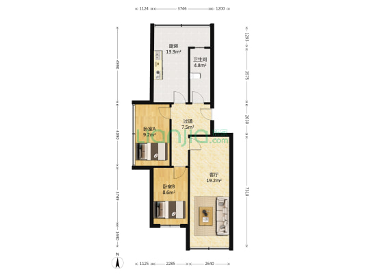 御景苑(芝罘) 2室1厅1卫 80平方