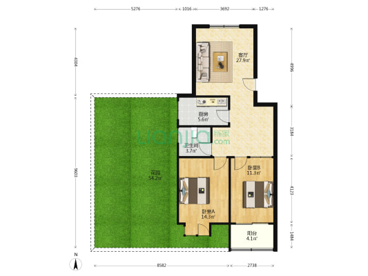 港湾名城 2室1厅1卫 84平方