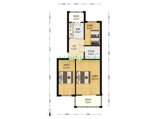 高明小区 3室0厅1卫 74平方