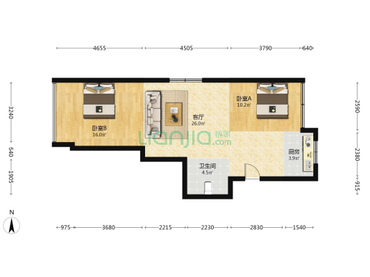 兴民街兴浦小区 2室1厅1卫 120平方