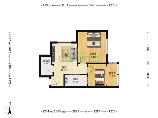 雁滩摩托车市场家属院 2室1厅1卫 63平方
