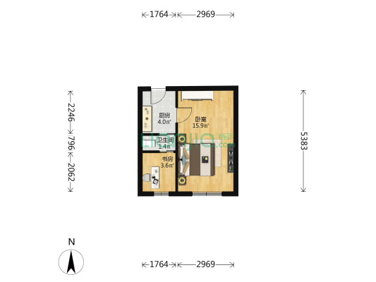 普铁新村 2室0厅1卫 31平方