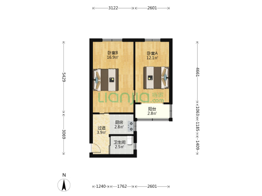 国货路374-378号 2室0厅1卫 50平方